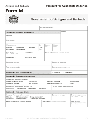 Antigua Passport Form