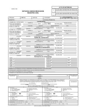 Acta De Matrimonio PDF Editable  Form