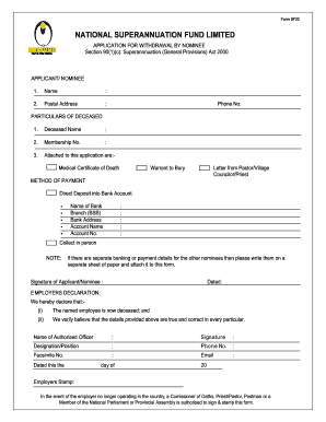 Nasfund Withdrawal Request Letter Sample  Form