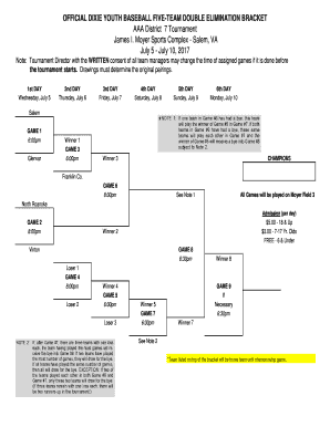 5 Team Double Elimination Bracket  Form