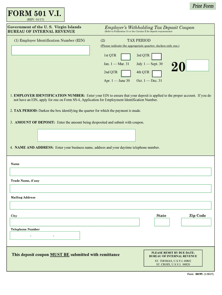  501 Vi Tax Form 2017-2024