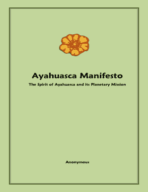 Ayahuasca Manifesto PDF  Form