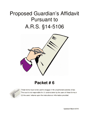  Proposed Guardian's Affidavit Pursuant to a R S 14 5106 Sc Pima 2016-2024