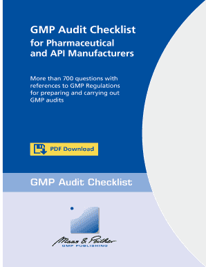 Gmp Audit Checklist Excel  Form