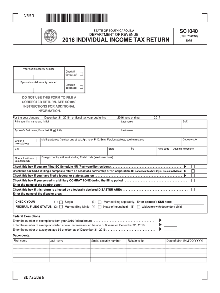  Sc Form 1040 2016