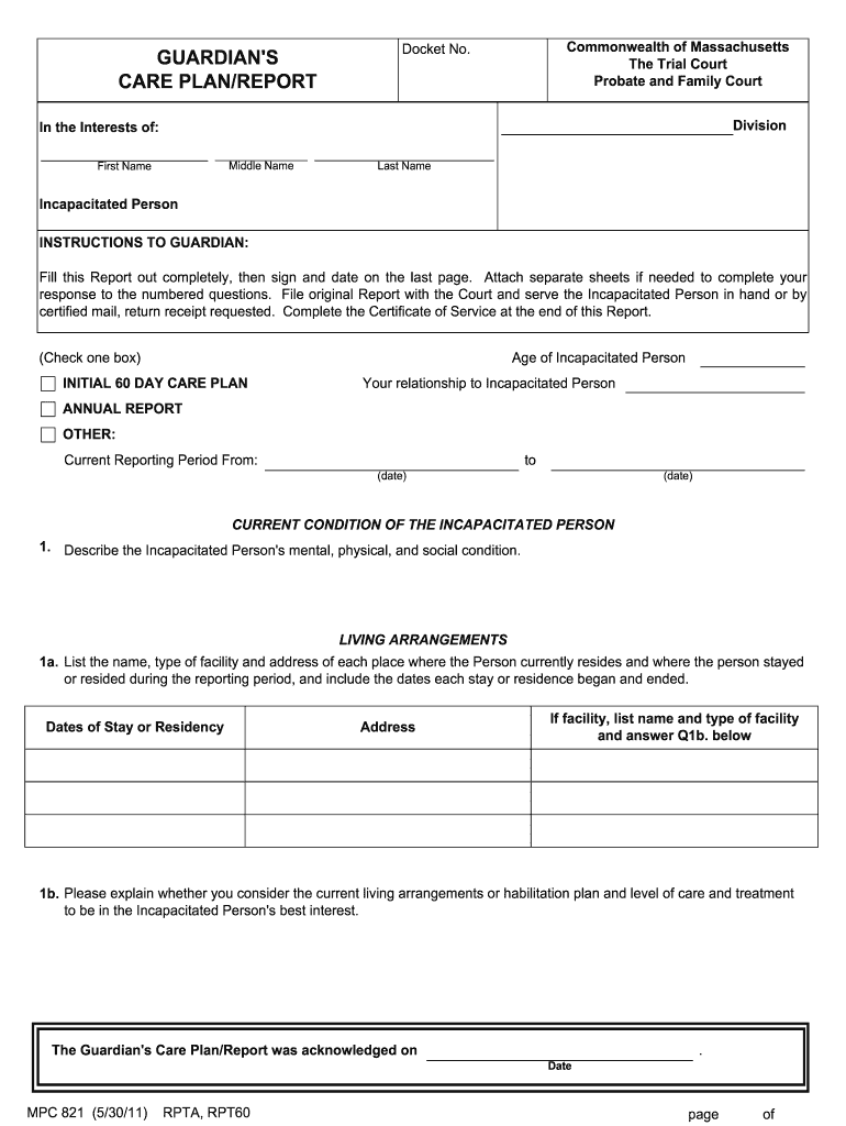  Guardian Care Form 2011