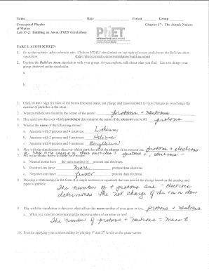 Build a Molecule Phet Worksheet Answer Key  Form