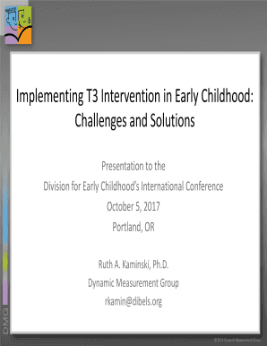Implementing T3 Intervention in Early Childhood  Form