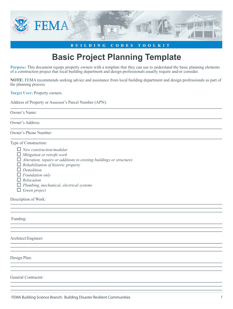 Planning Template Building  Form