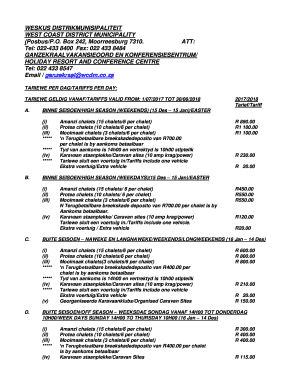 Ganzekraal Price List  Form