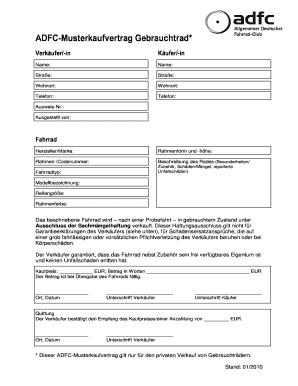 Adfc Musterkaufvertrag  Form