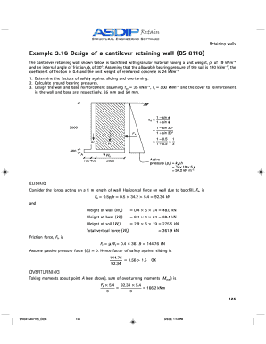 Retaining Wall Design Spreadsheet  Form