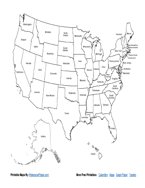 Fillable Us Map  Form