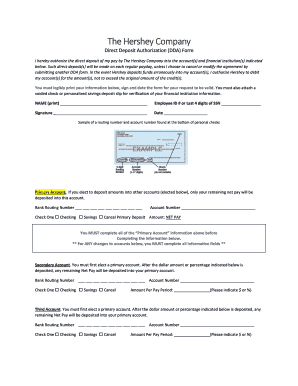 Direct Deposit Authorization DDA Form