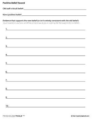 Positive Belief Record  Form