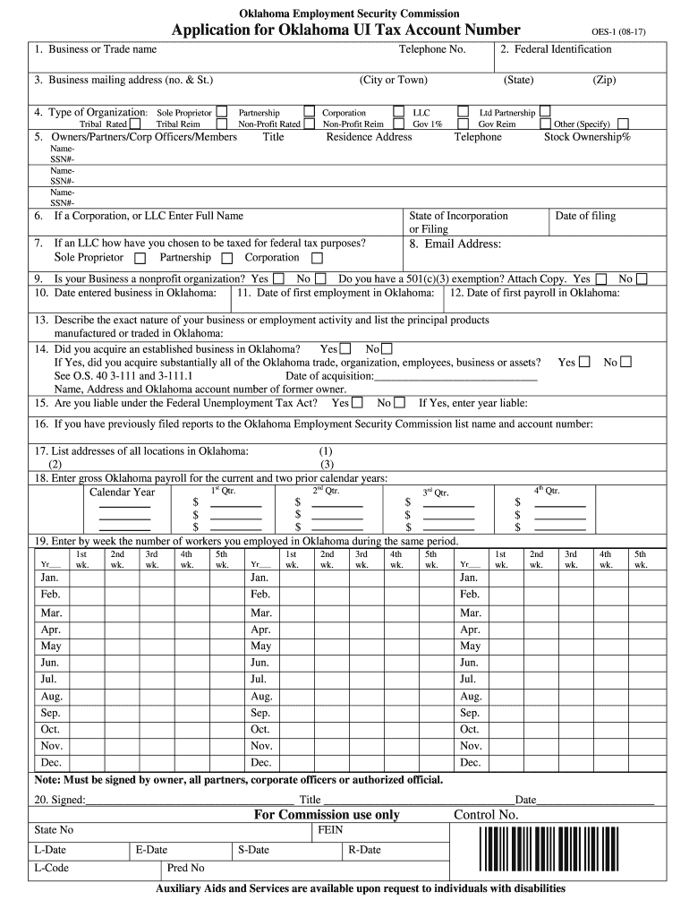 Get and Sign Oes 1 2017 Form