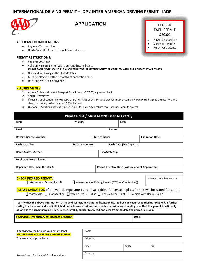 Aaa Application  Form