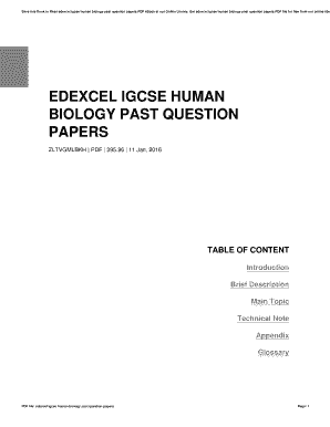 Edexcel Igcse Human Biology Past Papers  Form