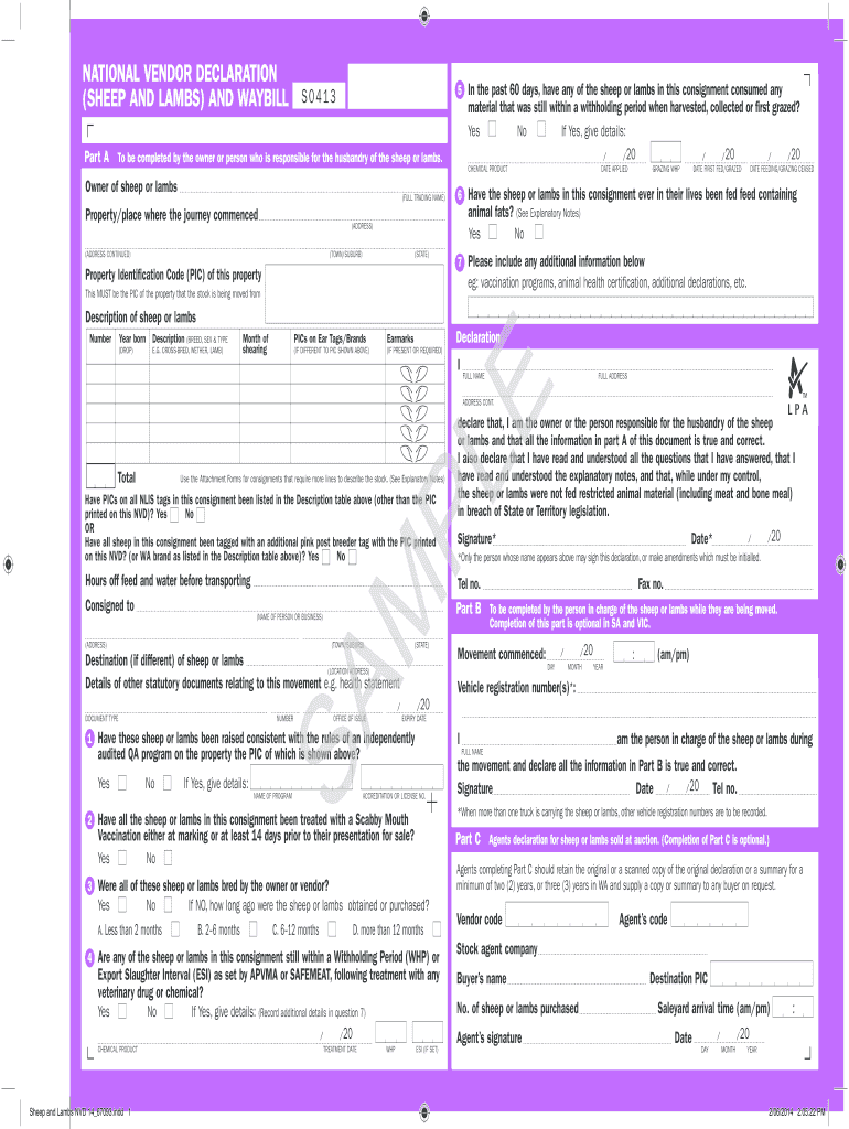 Vendor Declaration  Form