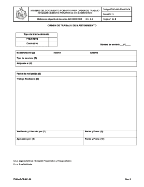 Orden De Trabajo PDF  Form