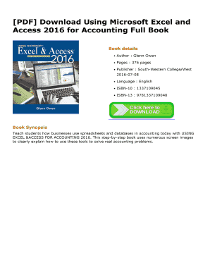 Using Microsoft Excel and Access for Accounting PDF  Form
