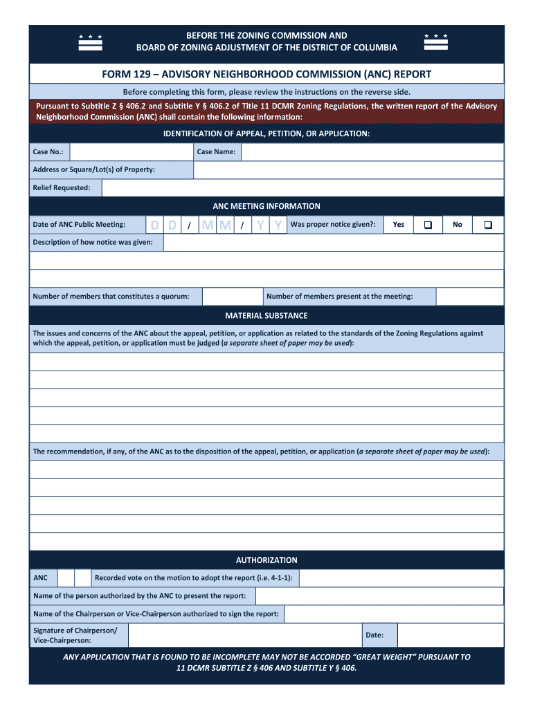 Dc Form 129