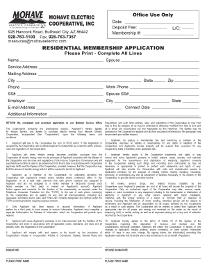 RETURN the Completed and Executed Application to Our Member Service Office  Form