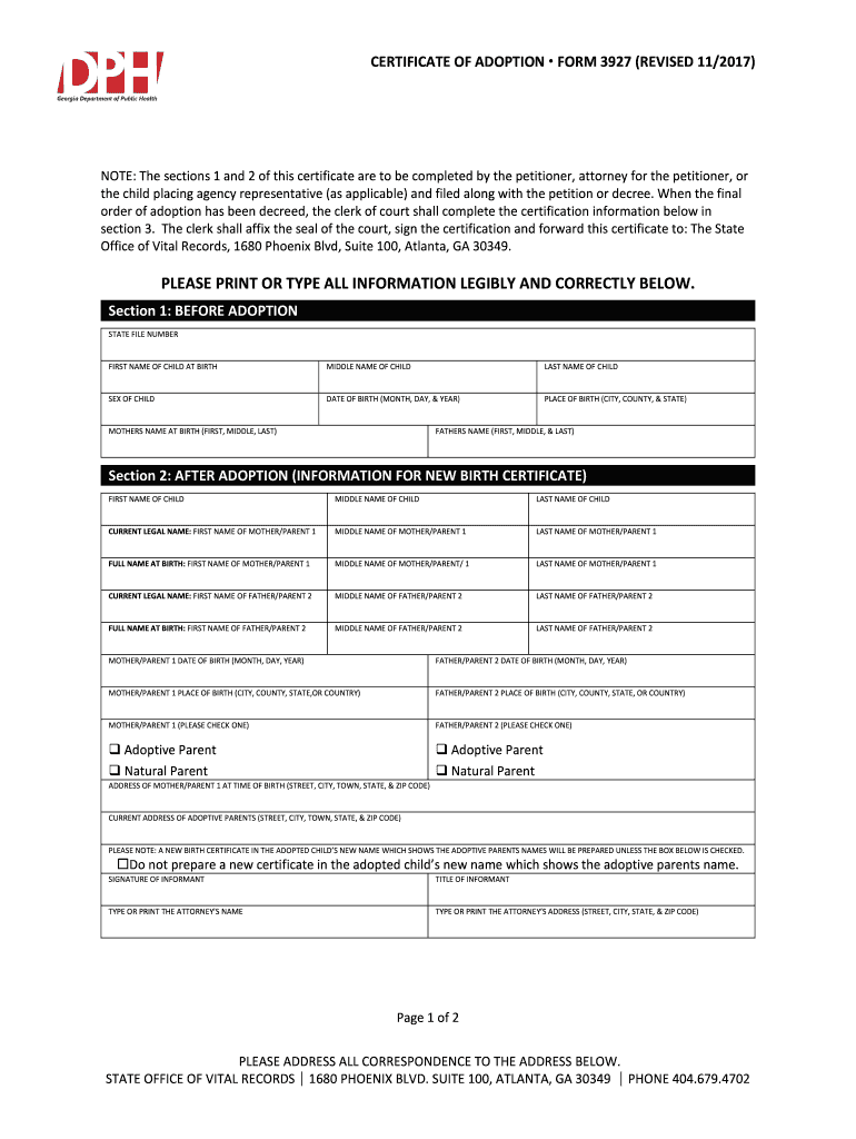  Certificate of Adoption Printable Certificate 2018