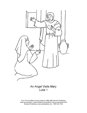 Angel Visits Mary Coloring Page  Form