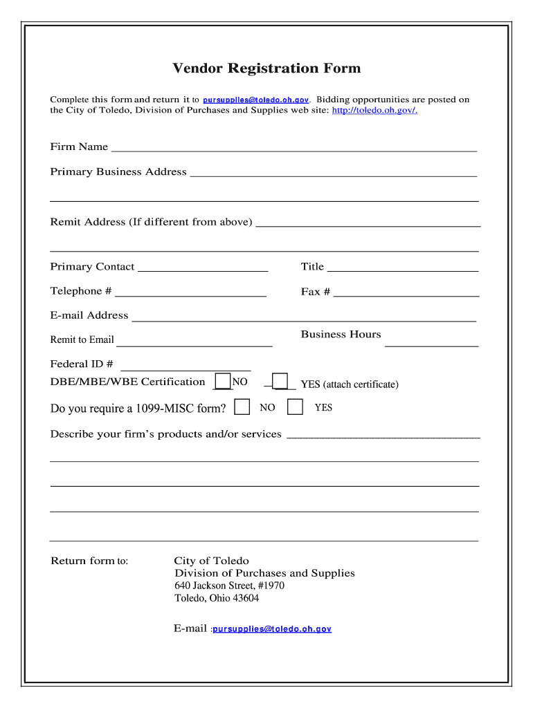 Complete This Form and Return it to Pursuppliestoledo