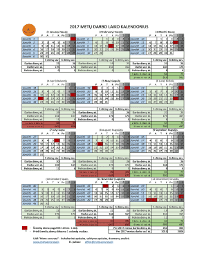 Met Darbo Laiko Kalendorius PDF  Form