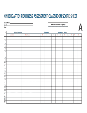 Kra Score Sheet  Form