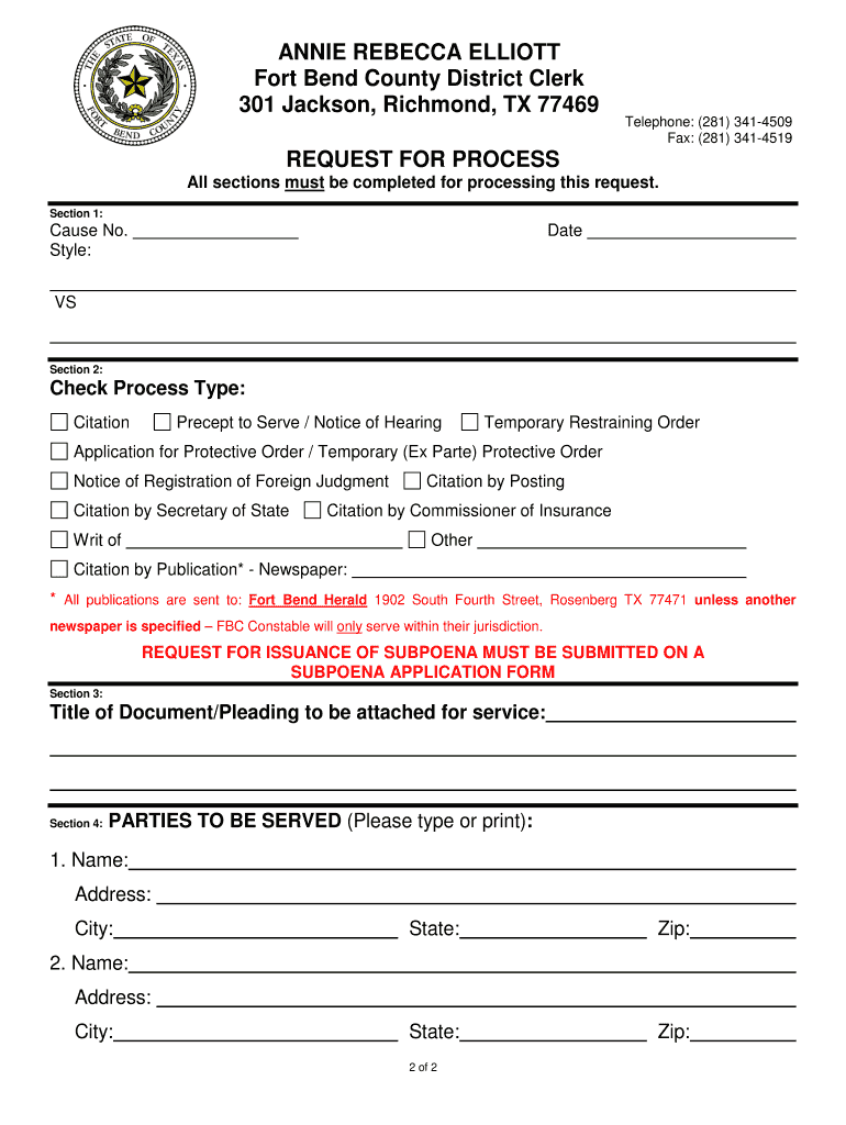  Request Process Form 2014-2024