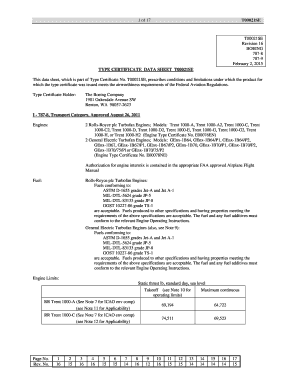 Type Certificate Data Sheet  Form