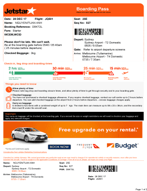 Jetstar Boarding Pass Template  Form