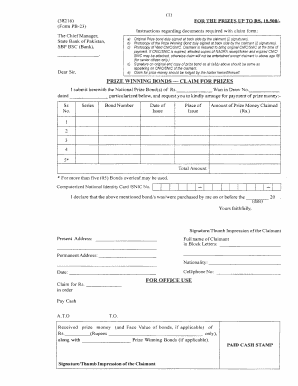 Sbp Prize Bond Claim Form