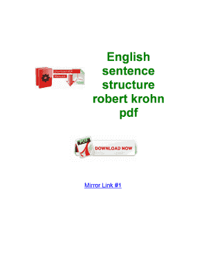 English Sentence Structure Robert Krohn PDF  Form