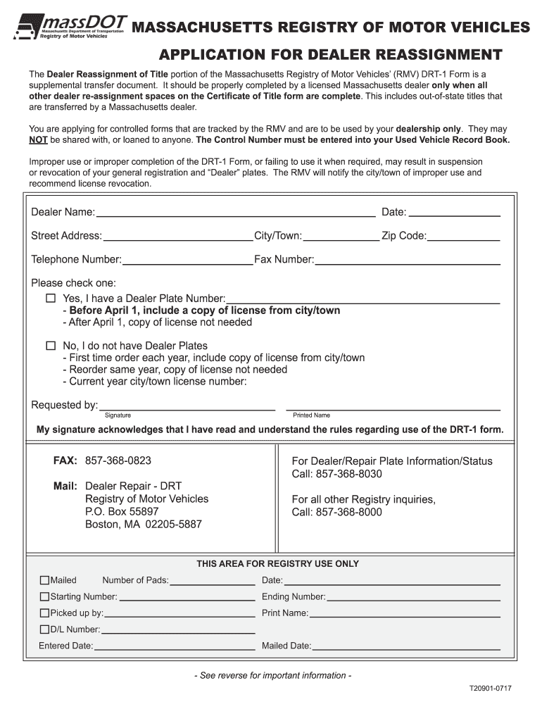  Dealer Reassignment Form 2017-2024