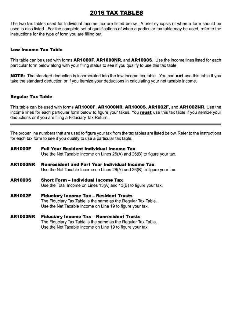  Tax Tables Arkansas Gov 2019