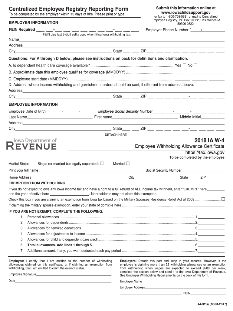 Get and Sign Iowa W4 2018-2022 Form