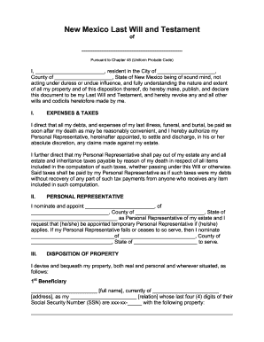 Pursuant to Chapter 45 Uniform Probate Code