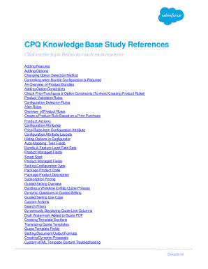 CPQ Knowledge Base Study References  Form