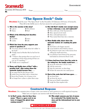 The Space Rock Quiz Answers  Form
