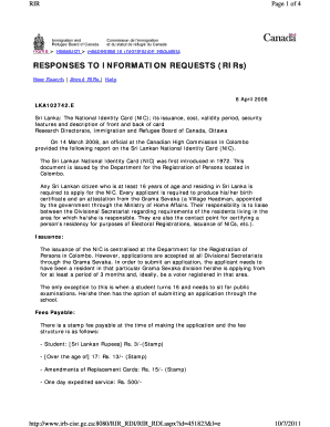 Sri Lanka ID Card Copy Download  Form