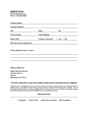 Smok Warranty Registration  Form