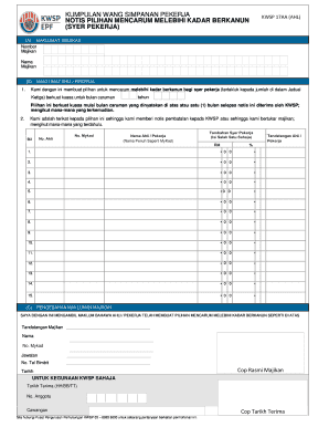 Notis Pilihan Mencarum Melebihi Kadar  Form