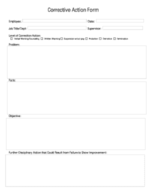 Internal Correctivr Action Report  Form