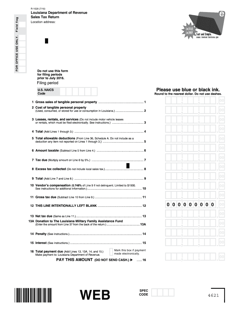  Louisiana R 1029 Form 2016