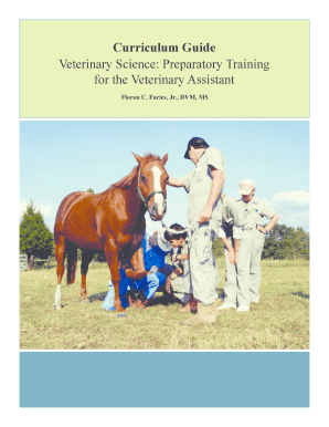 Veterinary Science Preparatory Training for the Veterinary Assistant PDF  Form