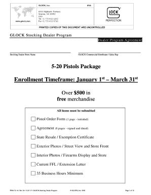 Glock Dealer Application  Form